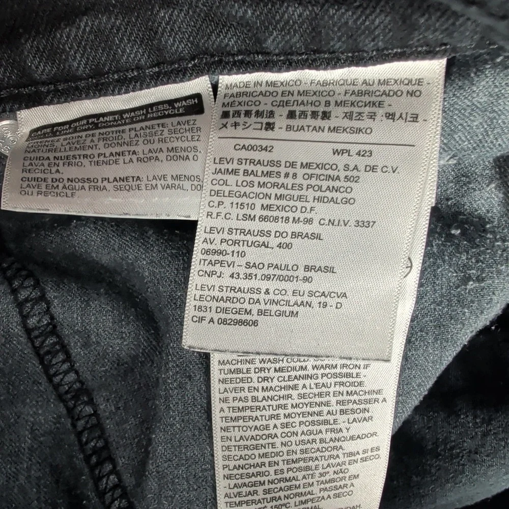 Levi's 511 Jeans Mens 33x34 Black Slim Fit Stretch Denim Casual Everyday Pants